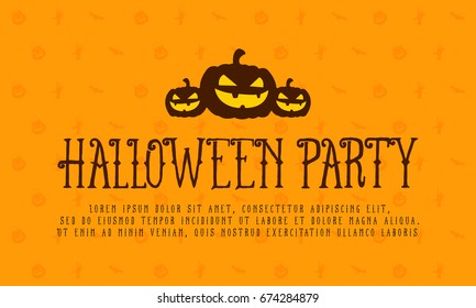 Halloween party card with pumpkin