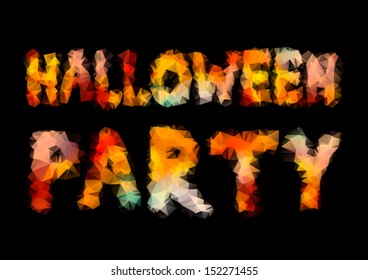 Halloween party card with in a Triangular Style. Vector Illustration