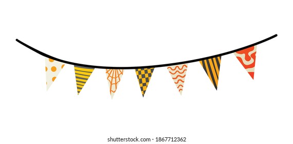 Halloween and party celebration attributes colorful vector illustration