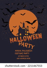 Halloween party celebration flyer poster or social media post design