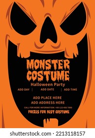 Halloween party celebration flyer poster or social media post design