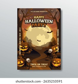 halloween party celebration night poster template design