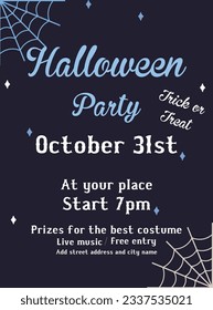 Halloween party celebration poster flyer social media post design