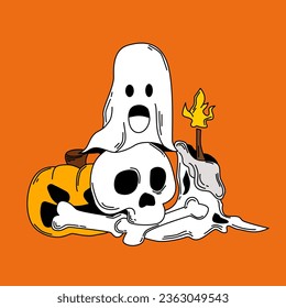 Halloween Party Characters Vector Illustration