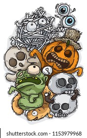 Halloween party collection design easy to edit vector illustration 
