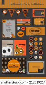 Halloween party collection.vector Halloween labels, icons, elements, greeting card. 