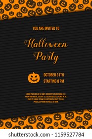 Halloween Party - concept of invitation. Vector.