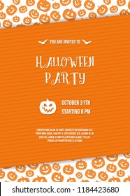 Halloween Party - concept of invitation. Vector.