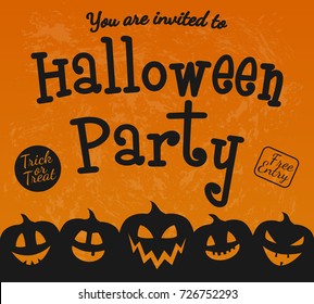 Halloween Party - concept of invitation. Vector.