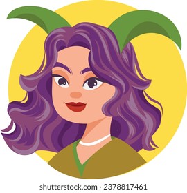 Halloween party costume idea cartoon human stylish card poster model young female character beautiful fashion adult cheerful, user profile or icon or symbol girl avatar