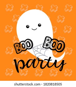 Halloween party - cute hand drawn doodle lettering art. Halloween postcard  - art, t-shirt design, banner, web.