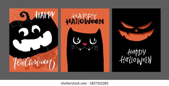Halloween party - cute hand drawn doodle lettering art. Halloween postcard  - art, t-shirt design, banner, web. Halloween pattern background art.