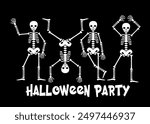 Halloween Party Dancing Skeleton,Skeletons Happy Halloween, Skeleton Shirt vector