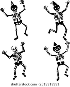 Halloween Party Dancing Skeleton,Skeletons Happy Halloween, Skeleton Shirt vector