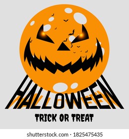 Halloween Party Day , pumpkins funny faces. Autumn holidays.Use Comic Books and Scary Movie Posters. Vector Illustration