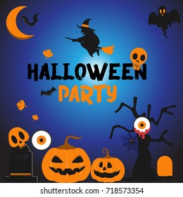 halloween party day vector illustration