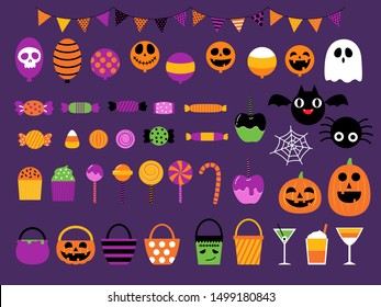 Halloween party decoration set,Happy Halloween illustration