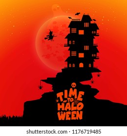 Halloween party design with creative design vector 
