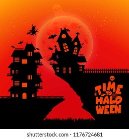 Halloween party design with creative design vector 