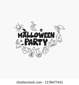 Halloween party design with creative design vector 