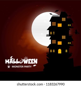 Halloween party design with creative design vector 