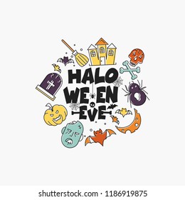 Halloween party design with creative design vector 