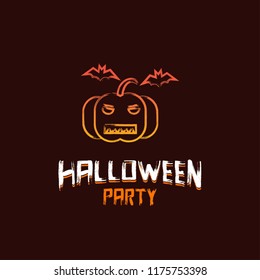 Halloween party design with dark brown background vector 