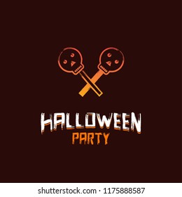 Halloween party design with dark brown background vector 