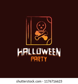 Halloween party design with dark brown background vector 