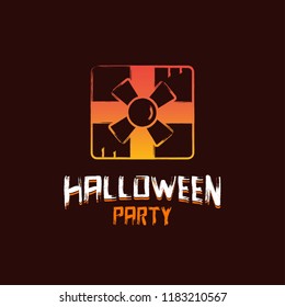 Halloween party design with dark brown background vector 