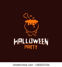 Halloween party design with dark brown background vector 