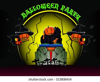Halloween party design element vector illustration