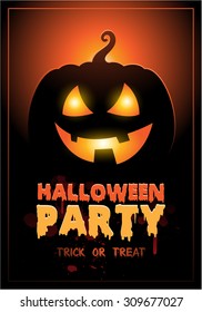 Fondo de la plantilla de diseño de la fiesta de Halloween con calabaza y lugar para el texto