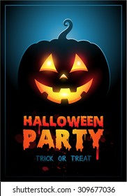 Fondo de la plantilla de diseño de la fiesta de Halloween con calabaza y lugar para el texto