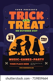 Halloween Party Design template. Party invitation poster. Template for your event design.