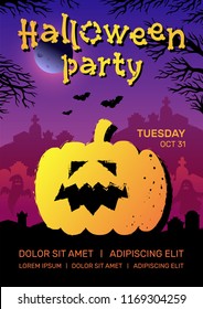 Halloween party design template with place for your text. Good for flyers, invitations or posters.
