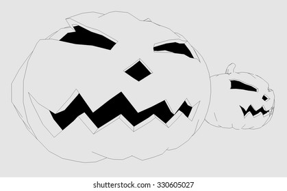 Halloween Party Design template, with pumpkin 