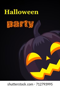 Halloween Party Design template, with pumpkin and place for text.