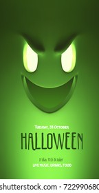 Halloween Party Design template, with scary monster and place for text. Vector Illustration