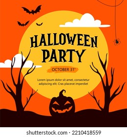 Halloween Party Design Template Vector