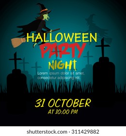 Halloween party design, vector illustration eps 10.