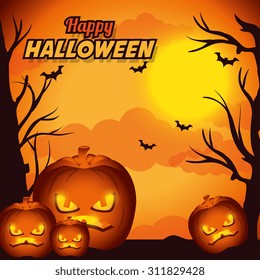 Halloween party design, vector illustration eps 10.