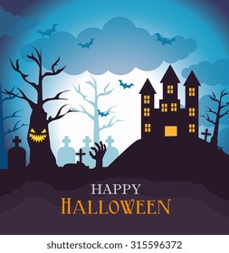 Halloween party design, vector illustration eps 10.