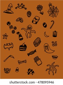 Halloween party doodle (vector art)