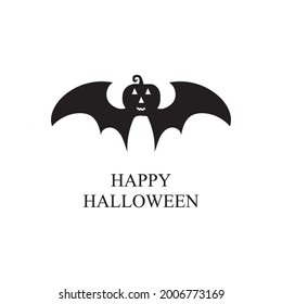 Halloween party, drawn Halloween pumpkin symbol, logo design, vector illustration