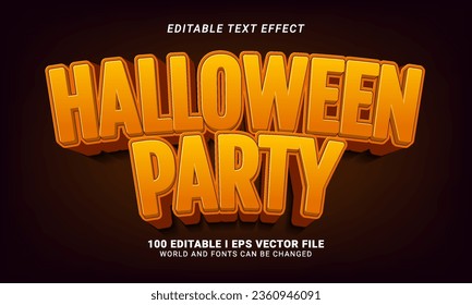 halloween party editable text effect