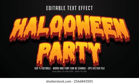 halloween party editable text effect	, halloween party editable 3D text