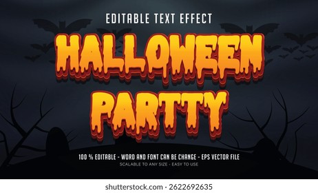 halloween party editable text effect