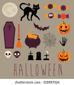 Halloween party elements set