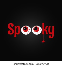 halloween party eye design background. Spooky text.